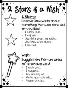 Feedback Sticky Notes- 2 Stars and a Wish