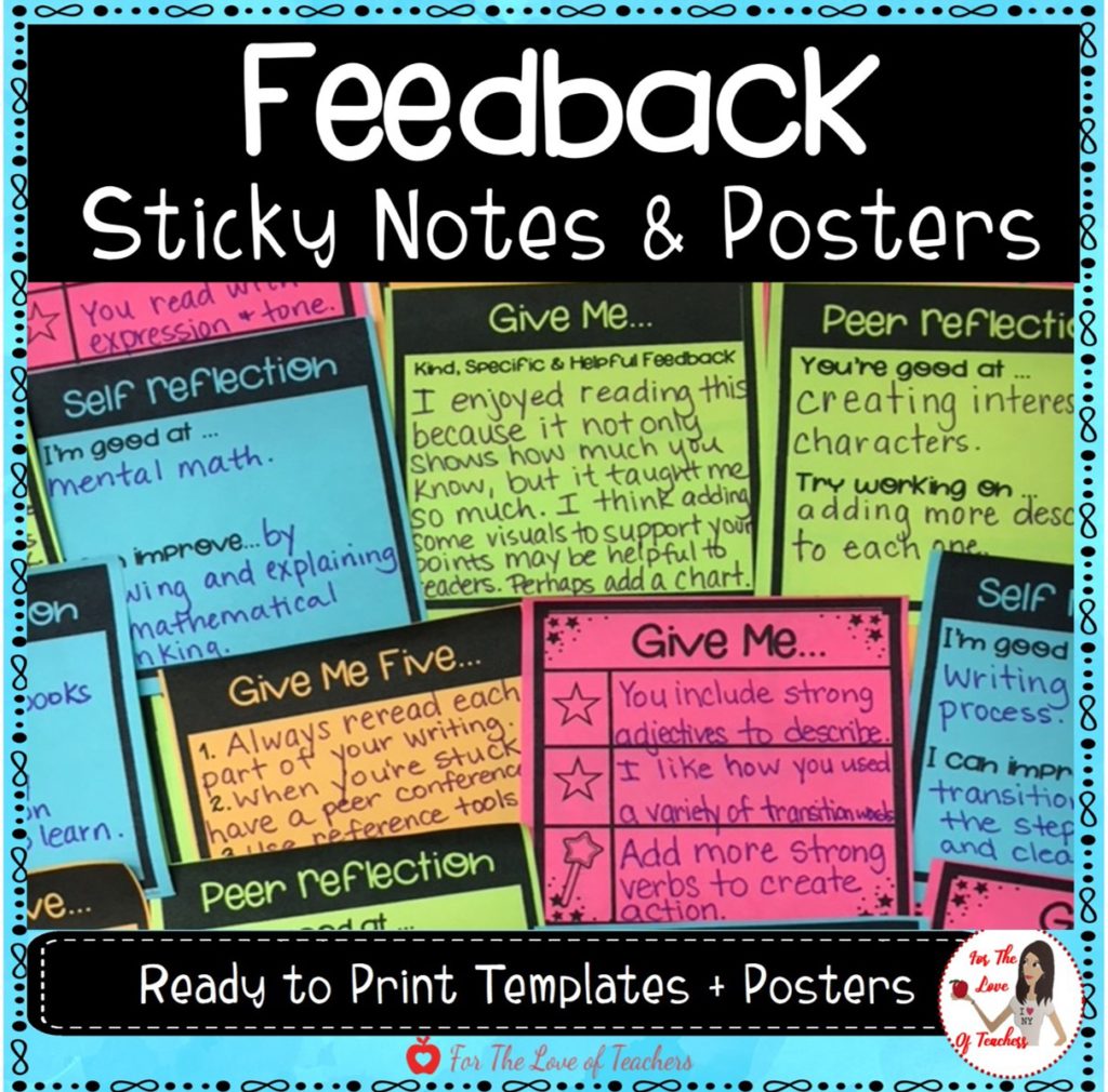 For The Love of Teachers Shop- Feedback Sticky Notes: https://www.teacherspayteachers.com/Product/Student-Feedback-Sticky-Notes-3936195