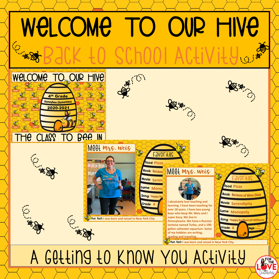 Welcome to Our Hive Back to School Activity