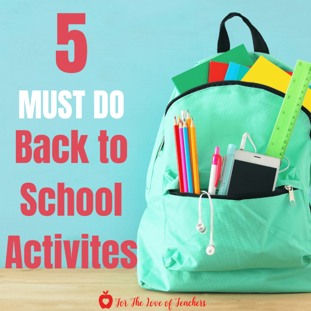 5 Must Do Back To School Activities- Week 1
