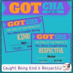 Behavior Management Cards: Caught Being Kind & Respectful