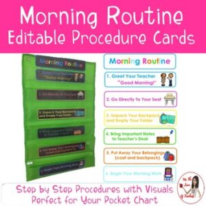 Morning Routine Procedure Cards (Editable)