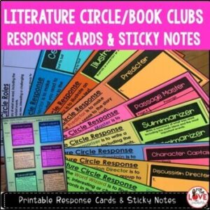 Literature Circle Response Cards & Sticky Notes