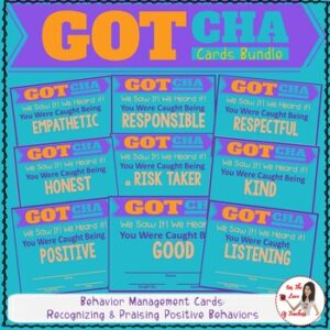 Behavior Management Cards: Gotcha! Caught Being... BUNDLE