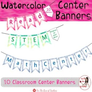 Center Banners Watercolor Decor