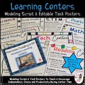 Learning Centers Modeling Script & Task Posters