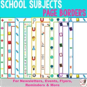 School Subjects Page Borders