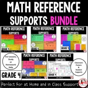 Math Reference Sheets BUNDLE - Supports Grade 4