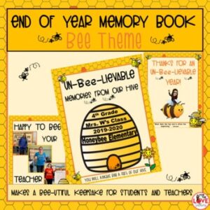 End of Year Memory Book- Bee Theme