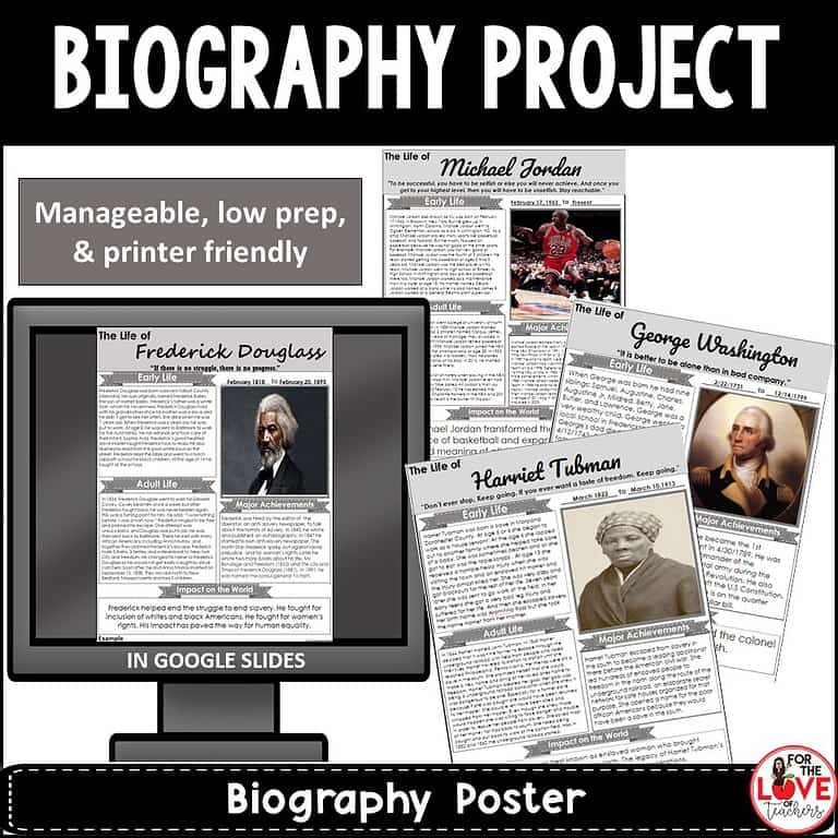 Biography Project - For The Love of Teachers