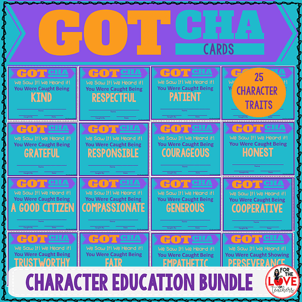 Gotcha Cards Character Education Bundle