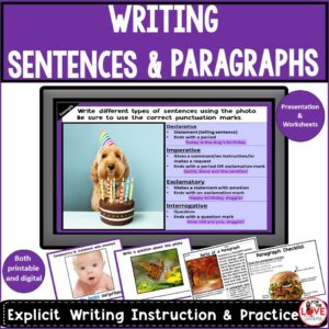 Writing Sentences and Paragraphs