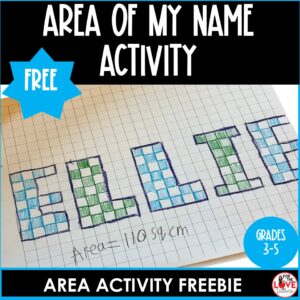 Area Activity: Area of My Name Freebie | Area on Grid Paper Math (Grades 3–5)