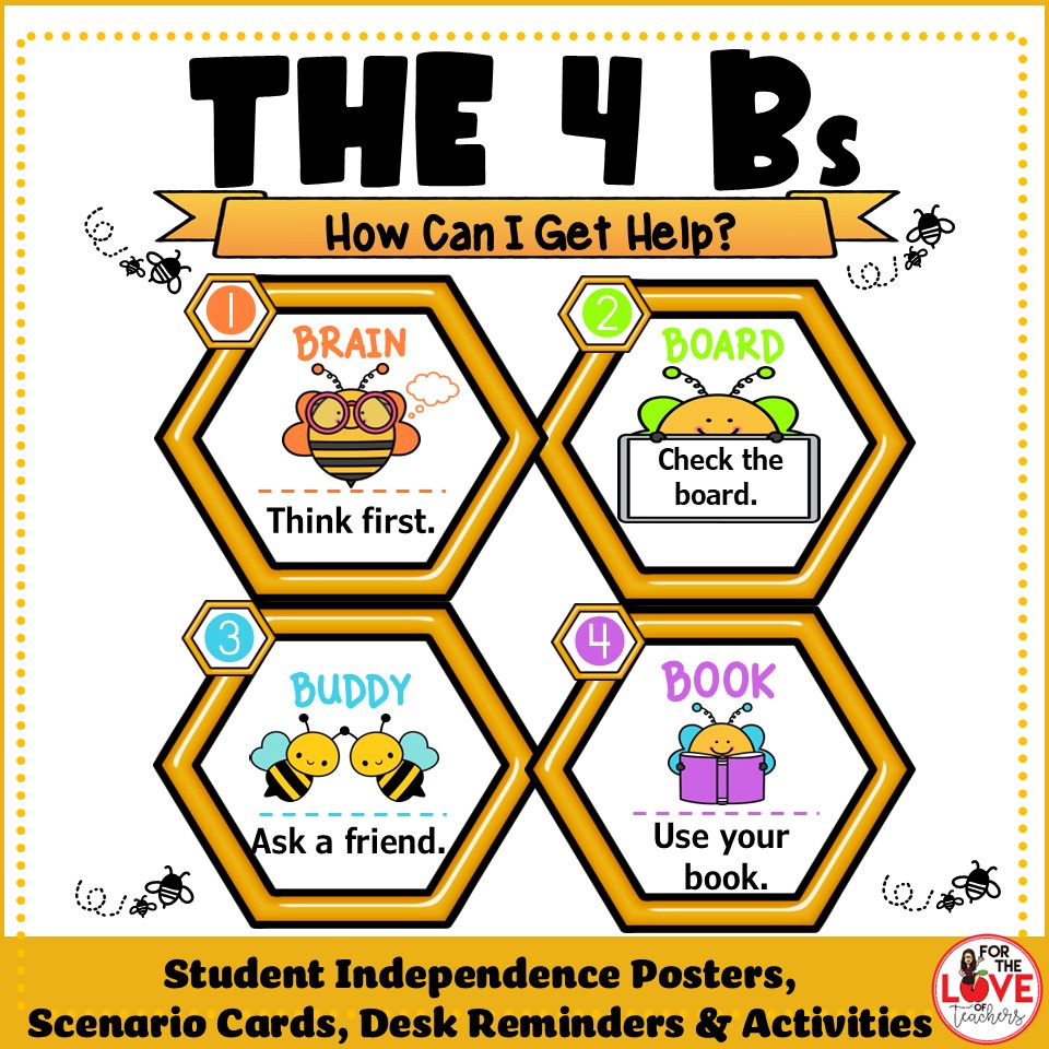 Student Independence Classroom Routine | The 4 Bs: Brain, Board, Buddy, Book